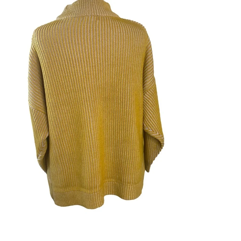 Topshop Mustard Ribbed Funnel Neck Sweater